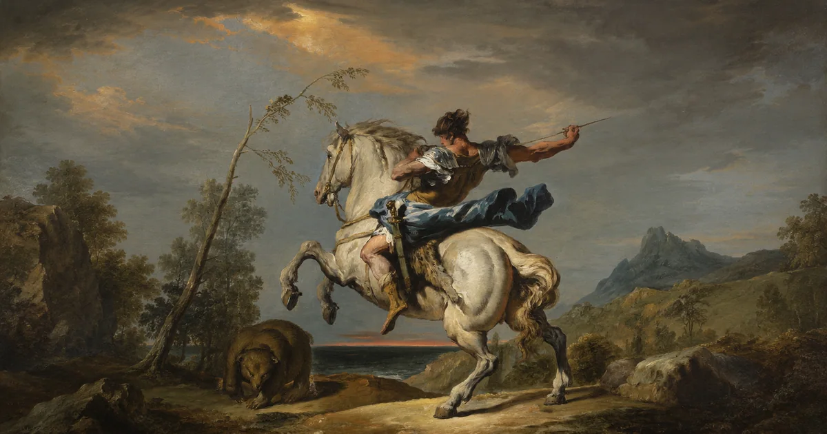 Jinete avanzando por un paisaje como metáfora del rendimiento de una cartera a lo largo del tiempo